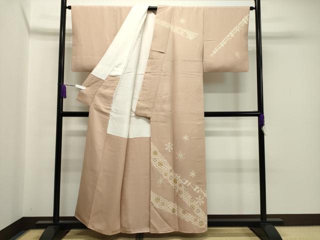 平和屋着物●訪問着　駒刺繍　舞花文　金彩　正絹　逸品　CAAX5833gh