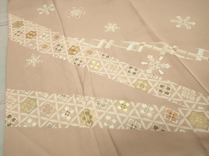 平和屋着物●訪問着　駒刺繍　舞花文　金彩　正絹　逸品　CAAX5833gh