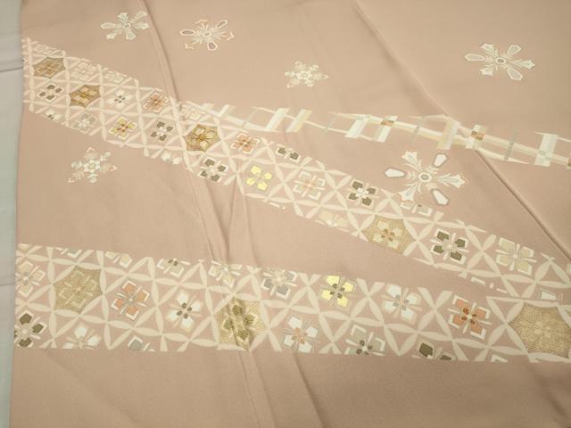 平和屋着物●訪問着　駒刺繍　舞花文　金彩　正絹　逸品　CAAX5833gh