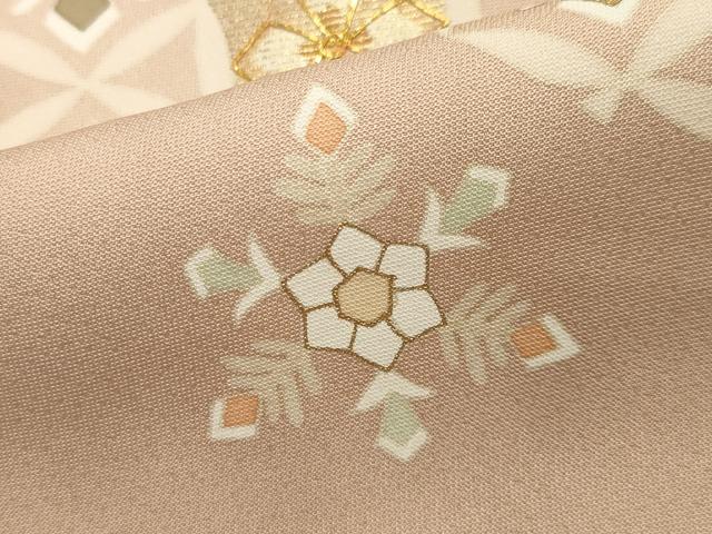 平和屋着物●訪問着　駒刺繍　舞花文　金彩　正絹　逸品　CAAX5833gh