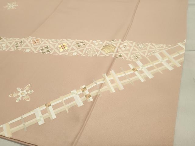平和屋着物●訪問着　駒刺繍　舞花文　金彩　正絹　逸品　CAAX5833gh