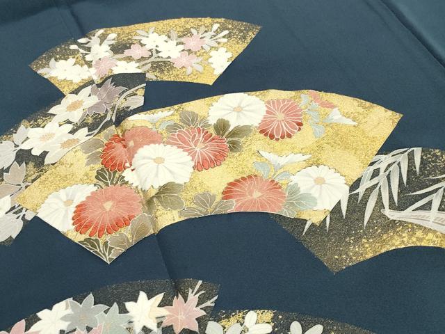 平和屋着物●豪華色留袖 作家物 刺繍 地紙重ね花文 金彩 正絹 逸品 CAAX5835gh