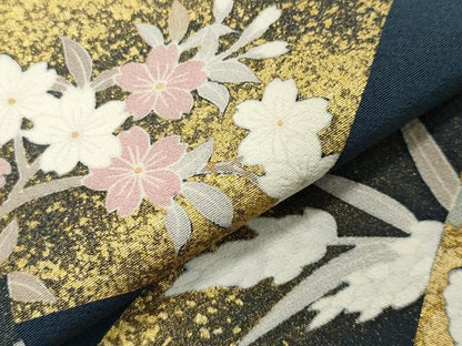 平和屋着物●豪華色留袖 作家物 刺繍 地紙重ね花文 金彩 正絹 逸品 CAAX5835gh