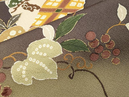 平和屋着物●ファッションデザイナー 花井幸子　色留袖　駒刺繍　辻が花　暈し染め　金彩　正絹　逸品　CAAX5838gh