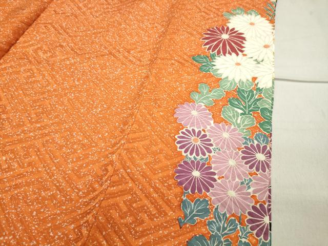 平和屋着物●豪華振袖　作家物　草花文　黒地　金彩　正絹　逸品　CAAX5844gh