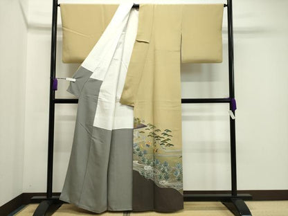 平和屋着物●豪華色留袖　友禅　作家物　人物風景文　暈し染め　正絹　逸品　CAAX5846gh
