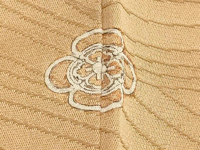 平和屋着物●上質な色無地　吉祥地紋　杏色　正絹　逸品　未使用　CAAX5848gh