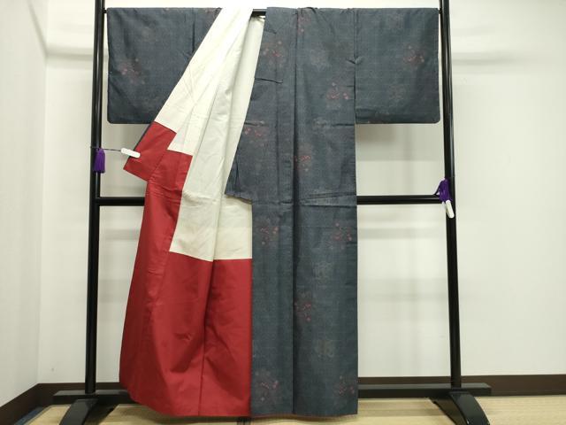 平和屋着物●本場大島紬 9マルキ 麻の葉花文 正絹 逸品 CAAX5851gh