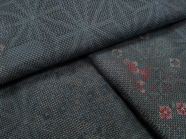 平和屋着物●本場大島紬 9マルキ 麻の葉花文 正絹 逸品 CAAX5851gh