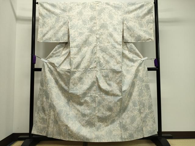 平和屋着物●本場大島紬　白大島　7マルキ　草花文　正絹　逸品　CAAX5852gh
