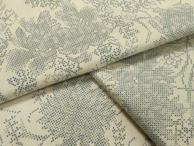 平和屋着物●本場大島紬　白大島　7マルキ　草花文　正絹　逸品　CAAX5852gh