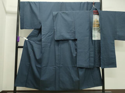 平和屋着物●男性 紬 アンサンブル 100亀甲 正絹 逸品 CAAX5856gh