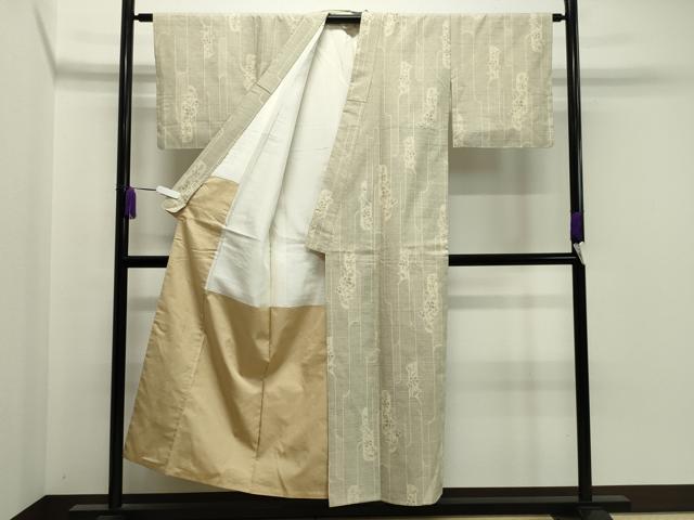 平和屋着物●結城紬 100亀甲 花唐草文 正絹 逸品 未使用 CAAX5869gh