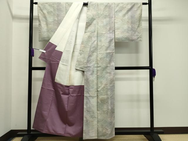 平和屋着物●本場大島紬　白大島　9マルキ　笹竹文　正絹　逸品　CAAX5875gh