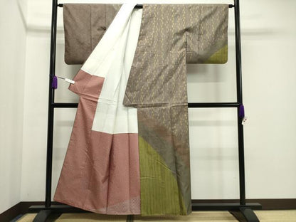 平和屋着物●訪問着　本場染大島紬　作家物　鳳凰花吉祥文　金彩　正絹　逸品　CAAX5879gh