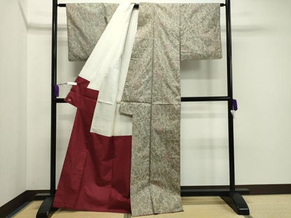 平和屋着物●本場大島紬 7マルキ 更紗花唐草文 三越扱い 正絹 逸品 CAAX5889gh