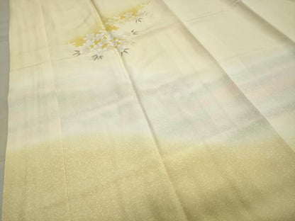 平和屋着物●長襦袢　袷　作家物　舞桜文　暈し染め　さが美扱い　正絹　逸品　未使用　CAAX5901gh