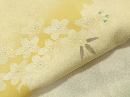 平和屋着物●長襦袢　袷　作家物　舞桜文　暈し染め　さが美扱い　正絹　逸品　未使用　CAAX5901gh