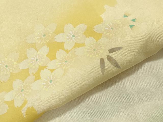平和屋着物●長襦袢　袷　作家物　舞桜文　暈し染め　さが美扱い　正絹　逸品　未使用　CAAX5901gh