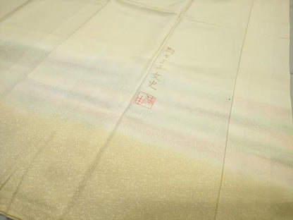 平和屋着物●長襦袢　袷　作家物　舞桜文　暈し染め　さが美扱い　正絹　逸品　未使用　CAAX5901gh