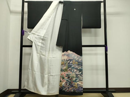 平和屋着物●豪華黒留袖 作家物 立波飛鳥松梅文 暈し染め 正絹 逸品 CAAX5909gh