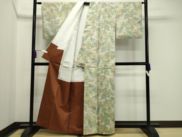 平和屋着物●本場大島紬 風景文 正絹 逸品 CAAX5914gh