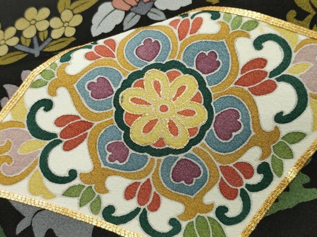平和屋着物●豪華黒留袖 作家物 駒刺繍 飛鶴菱吉祥花文 金彩 正絹 逸品 CAAX5920gh
