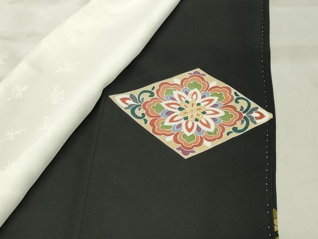 平和屋着物●豪華黒留袖 作家物 駒刺繍 飛鶴菱吉祥花文 金彩 正絹 逸品 CAAX5920gh