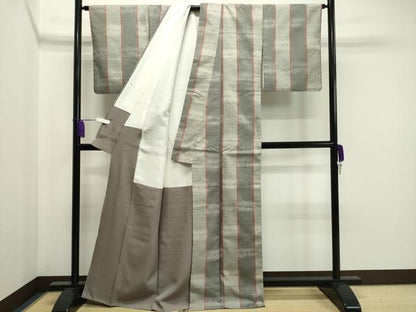 平和屋着物●上質な紬 間道 正絹 逸品 CAAX5924gh