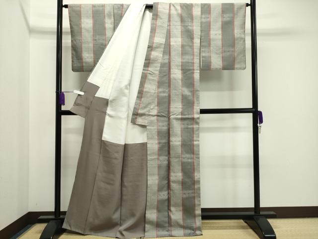 平和屋着物●上質な紬 間道 正絹 逸品 CAAX5924gh