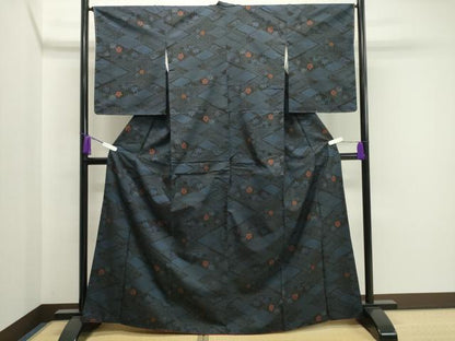 平和屋着物●本場大島紬　7マルキ　菱吉祥花文　正絹　逸品　未使用　CAAX5929gh