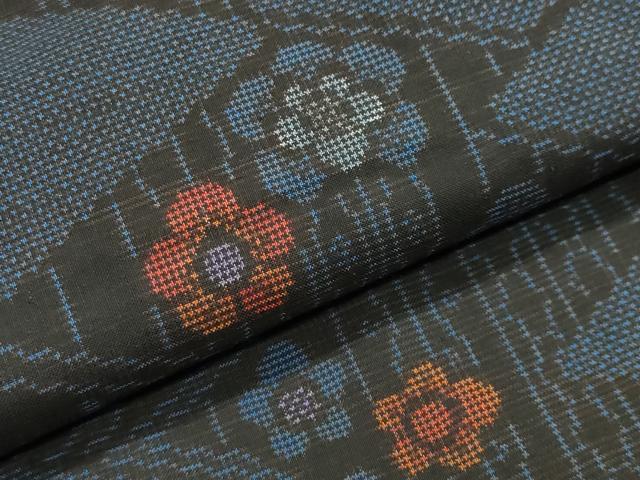 平和屋着物●本場大島紬　7マルキ　菱吉祥花文　正絹　逸品　未使用　CAAX5929gh