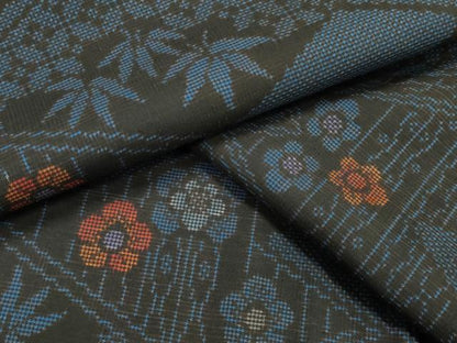 平和屋着物●本場大島紬　7マルキ　菱吉祥花文　正絹　逸品　未使用　CAAX5929gh