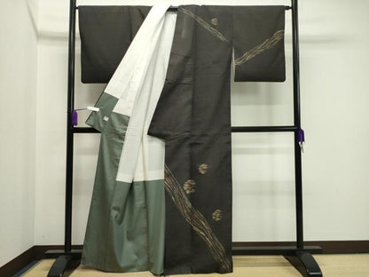 平和屋着物●訪問着 生紬地 吉祥文 正絹 逸品 CAAX5939gh