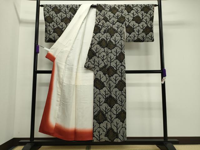 平和屋着物●上質な小紋　総絞り　草木文　金彩　正絹　逸品　CAAX5950gh