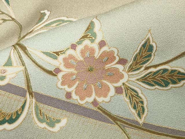 平和屋着物●豪華色留袖　駒刺繍　鳳凰花唐草文　暈し染め　金銀彩　三越扱い　正絹　逸品　未使用　CAAX5994gh