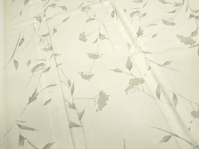 平和屋着物＊夏物 小紋 絽 手描き 枝花文 洗える着物 CAAX6256ze