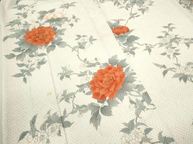 平和屋着物●名門　藤娘きぬたや・総絞り　小紋　枝花文　金彩　正絹　逸品　CAAX6313ze