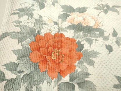 平和屋着物●名門　藤娘きぬたや・総絞り　小紋　枝花文　金彩　正絹　逸品　CAAX6313ze