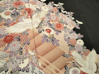 平和屋着物■豪華黒留袖　駒刺繍　渡り橋流水飛鶴花文　金彩　正絹　逸品　CAAX6466ou