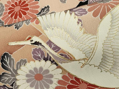 平和屋着物■豪華黒留袖　駒刺繍　渡り橋流水飛鶴花文　金彩　正絹　逸品　CAAX6466ou
