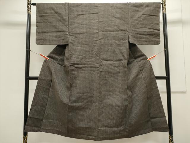 平和屋着物■男性　紬　幾何学文　正絹　逸品　CAAX6676ou