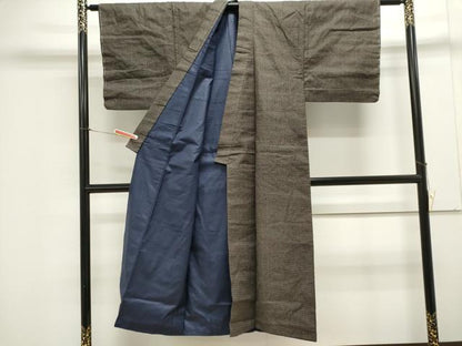 平和屋着物■男性　紬　幾何学文　正絹　逸品　CAAX6676ou