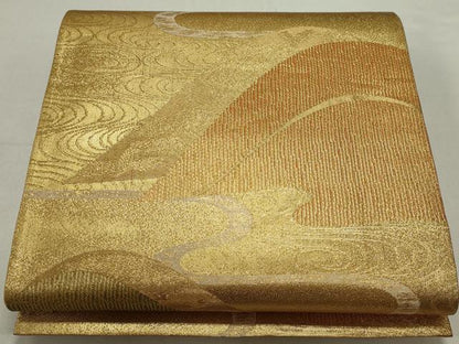 平和屋着物◎六通柄袋帯　遠山霞文　金糸　鈴乃屋扱い　正絹　逸品　CAAX6780ou