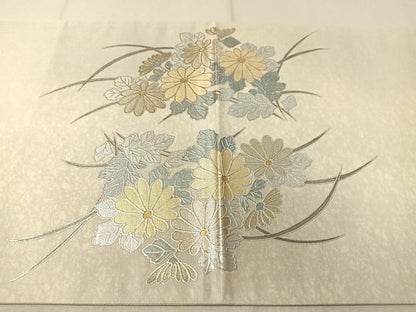 平和屋着物▼螺鈿　太鼓柄袋帯　菊花文　金銀彩　正絹　逸品　CAAX6862vp
