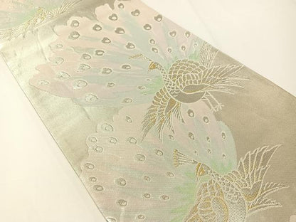 平和屋着物▼六通柄袋帯 孔雀文 金銀糸 引箔 正絹 逸品 CAAX7001vp