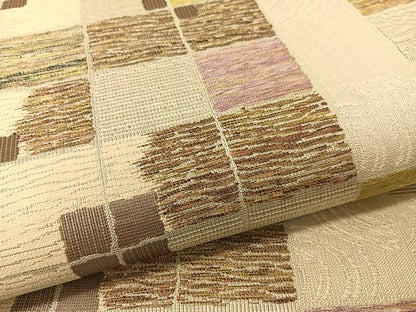 平和屋着物▽一蔵コレクション スリーシーズン 春夏秋 六通柄袋帯 瓦 金糸 正絹 逸品 未使用 CAAX7109vp