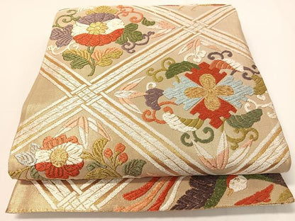 平和屋着物●唐織佐賀錦　六通柄袋帯　鳳凰花天井文　本金箔　正絹　逸品　CAAX7170vp