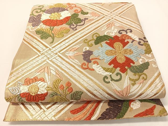 平和屋着物●唐織佐賀錦　六通柄袋帯　鳳凰花天井文　本金箔　正絹　逸品　CAAX7170vp