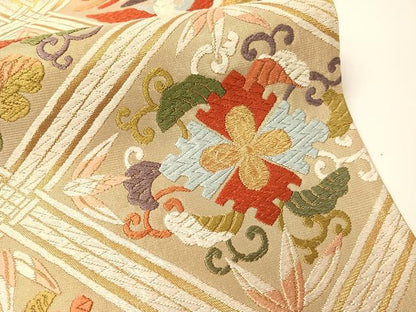 平和屋着物●唐織佐賀錦　六通柄袋帯　鳳凰花天井文　本金箔　正絹　逸品　CAAX7170vp
